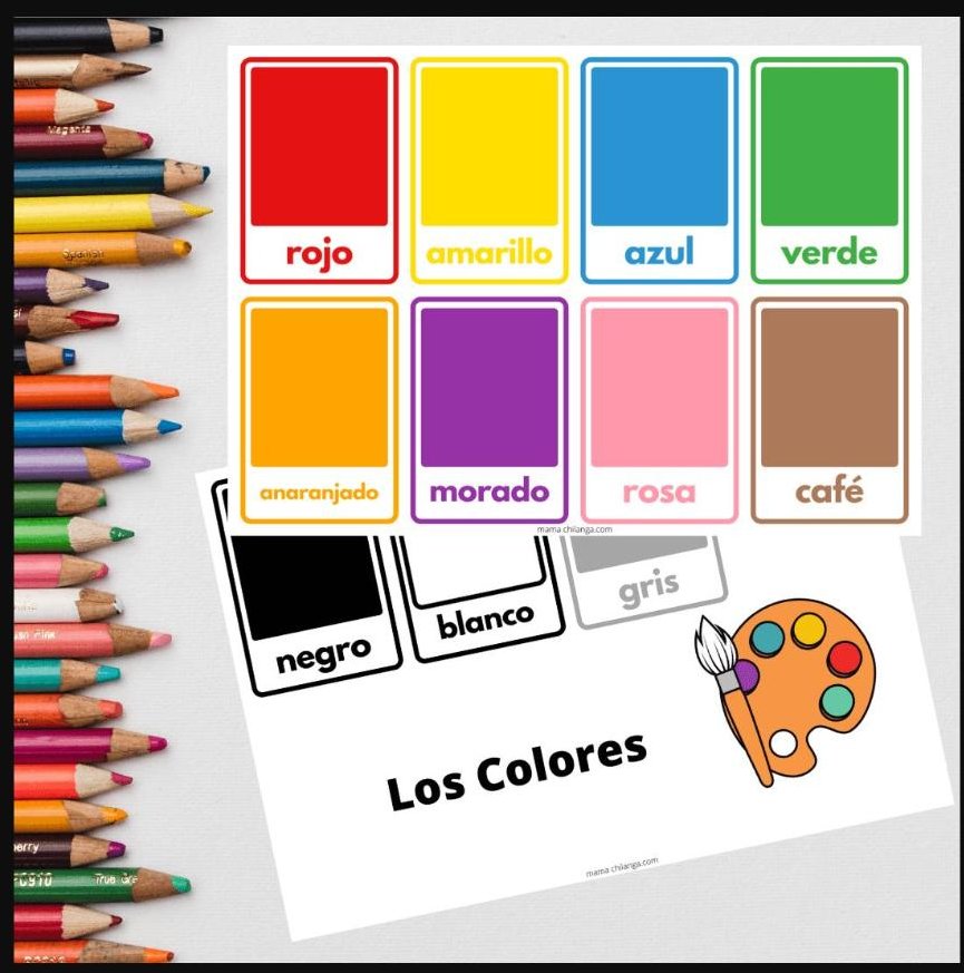 Los Colores 2 Spanish colors vocabulary worksheet for kids