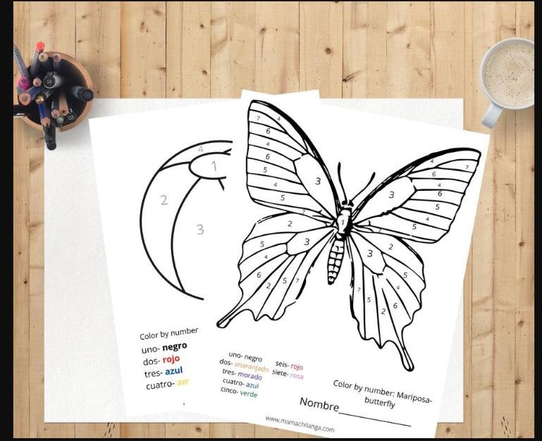 Los Números Spanish numbers vocabulary illustration for kids