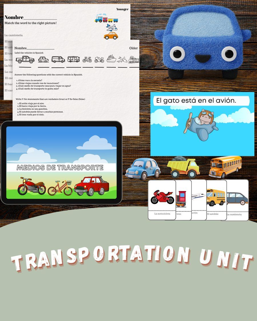 Medios de Transporte unit study product photo